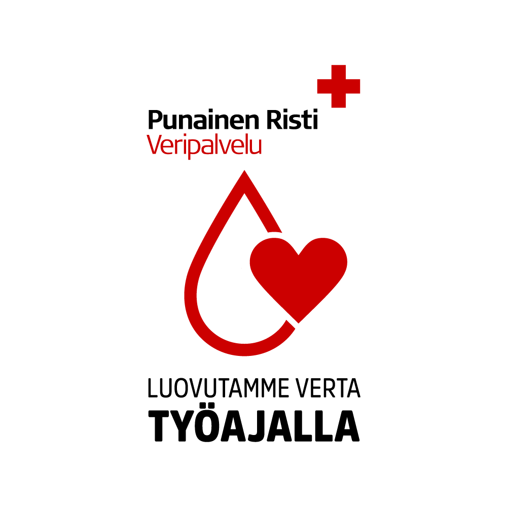 Punaisen ristin työpaikkasertifikaatin logo luovutamme verta työpaikalla