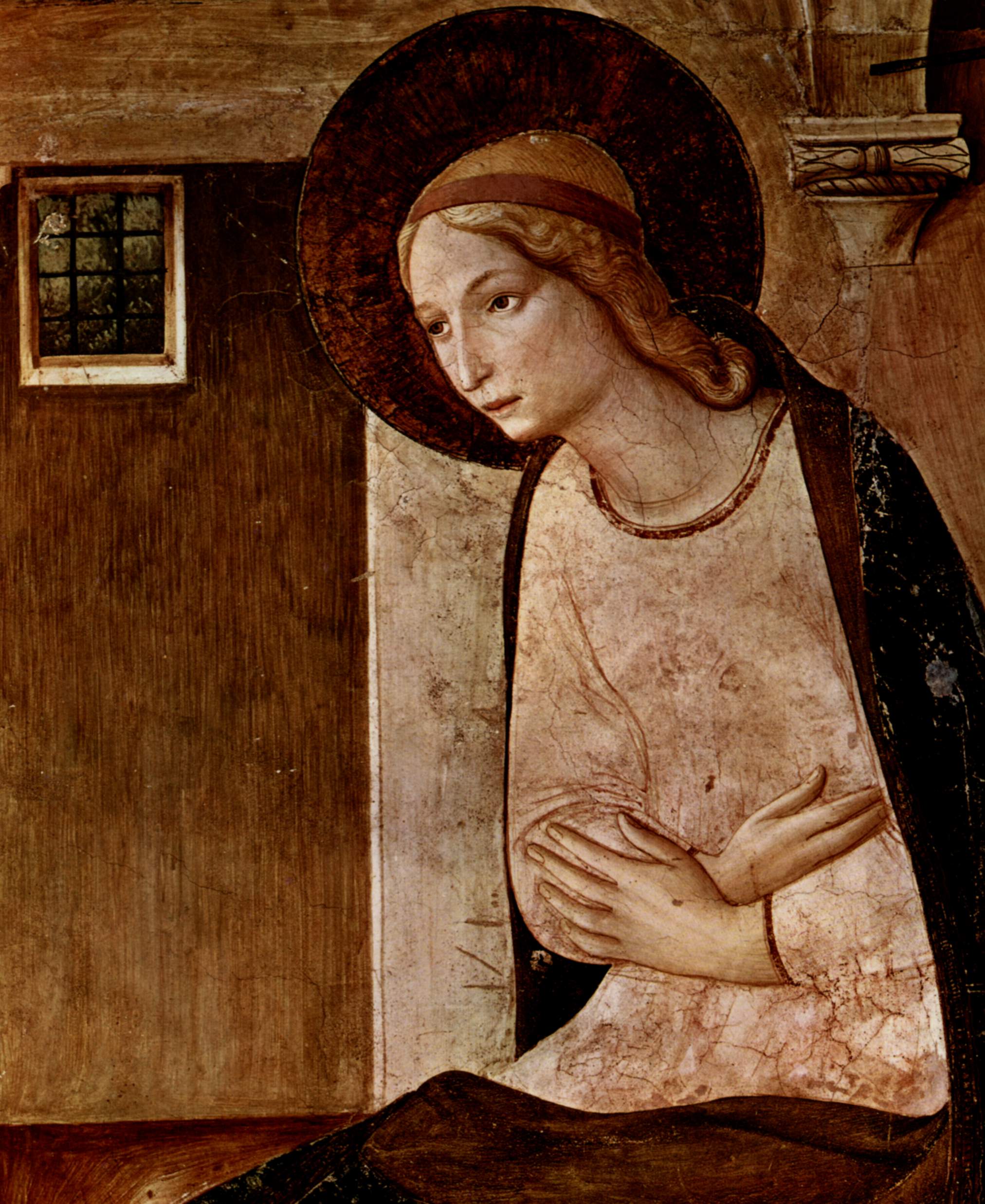 Marian ilmestyspäivän messu (poikkeusjärjestelyin) Hämmästynyt Maria, yksityiskohta Fra Angelicon freskosta vuoden 1440 paikkeilta